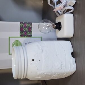 Scentsy Mason Jar Wax Warmer White Celebrate